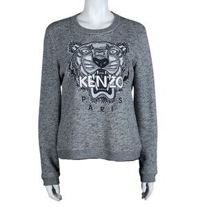 Kenzo Jungle Tiger Embroidered Pullover Crew Neck Sweatshirt